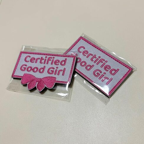 Certified Good Girl Patch with Pink Embroidery Letters, Hook and Loop Cute Tag for Dog Vest Harness in Saudi Arabia