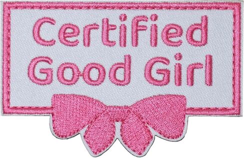 Certified Good Girl Patch with Pink Embroidery Letters, Hook and Loop Cute Tag for Dog Vest Harness in Saudi Arabia