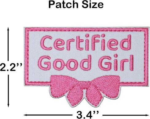 Certified Good Girl Patch with Pink Embroidery Letters, Hook and Loop Cute Tag for Dog Vest Harness in Saudi Arabia