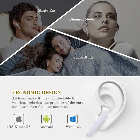 Wireless Earbuds Bluetooth 5.0 Headphones with Charging Case, IPX8 Waterproof, 3D Stereo Air Buds in-Ear Ear Buds Built-in Mic, Open Lid Auto Pairing for Android/Samsung/Apple iPhone (Black) in Saudi Arabia