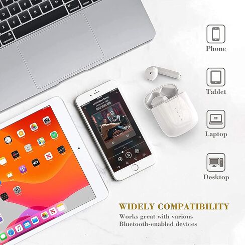 Wireless Earbuds Bluetooth 5.0 Headphones with Charging Case, IPX8 Waterproof, 3D Stereo Air Buds in-Ear Ear Buds Built-in Mic, Open Lid Auto Pairing for Android/Samsung/Apple iPhone (Black) in Saudi Arabia