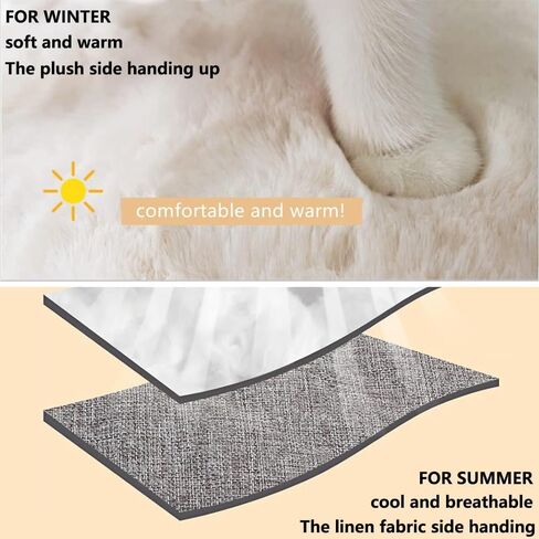 Reversible Cat Hammock for Cage Hanging, Soft Sleeping Bed for Kittens and Small Pets, Features Hardwood Spreader Bars, Portable Hammock can be Tied Between Trees or Posts (Grey+White, Small) in Saudi Arabia