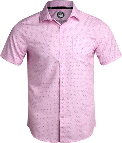 CANADA WEATHER GEAR Men's Button Down Shirt - Short Sleeve Casual Woven Stretch Collared Shirt with Pocket (Sizes: S-2XL) in Saudi Arabia