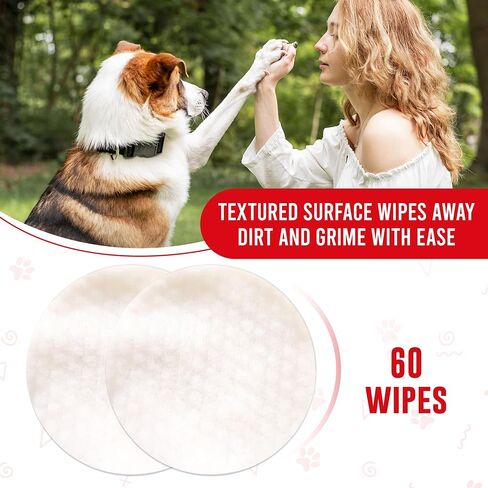 Amate XL Medicated Dog Wipes for Ear Skin & Coat - Pet Wipes for Dogs & Cats - 5" x 6" XL Wipes - Relieve Skin Issues, Hot Spots & Irritation - Pack of 60 in Saudi Arabia