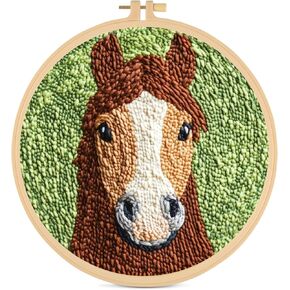 Punch Needle Kit for Beginners, Punch Needle Kits Adults Beginner, Cute Cartoon Highland Cow with Daisy Flower