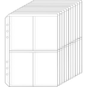 Mei yi Tian 12pcs A5 Binder Mobilets Clear Binder incerts invelopes photo photo scyves 6-hole facted face pouches zipless pvc 4 bolders for 6 ring binder