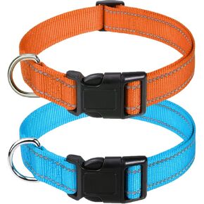 PaiPaitek 3/4 Inch Adjustable Dog Collar, E-Collar Replacement Strap Fit All Brands of Shock Training Collars and Bark Collars - Durable and Reflective - 2 Packs