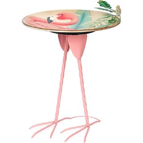 Alpine Corporation ORS876 في الهواء الطلق Bird Birdbath W/ Stand Stand ، وعاء Bird Bird Pattern Pattern