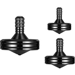 Precision Metal Spinning Top, The Easiest to Spin, Long Spin time Exceed 8 Mins, Support Handstand Rotation, Kill Time Relief Stress ADHD Anti-Anxiety Fidget Toys (3PCS L+M+S, Silver)