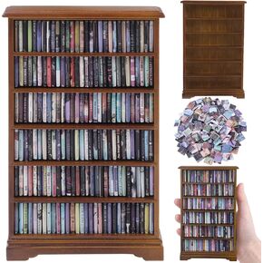 Mini Bookshelf with 180pcs Mini Books Miniature Anxiety Bookshelf Ornament Tiny Small Library Decor Shake Away Your Anxiety for Book Lovers Gift Home Room Office