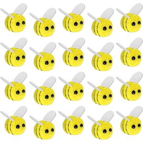 Ouligay 20 pcs Wool Wool Felt Mini Bee ، زينة نحلة لطيفة ، لعبة أفخم لحرف القبعات DIY.