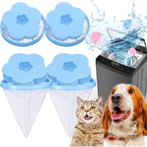 4pcs-pet Hair Remover for Laundry,Dog Hair Remover for Laundry,Lint Catcher for Laundry,lint Catcher for Washing Machine,Hair Catcher Washer Machine,Dog Hair Catcher for Laundry Blue