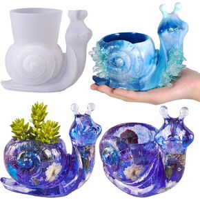 LET'S RESIN Snail Silicone Molds for Epoxy, 3D Large Flower Pot Vase Molds for Concrete Cement, Cute Resin Mold for Casting, DIY Craft, Home Decor