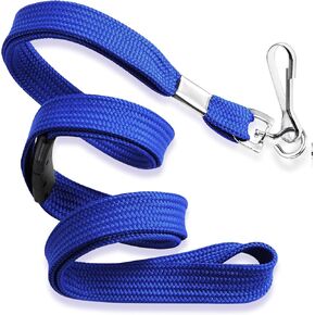Mata1-USA Flat Safety Lanyard, Detachable ID Lanyards (Blue, 36 Inch, 100 Pack, Polypropylene), Comfort Woven Lanyard for ID Badges