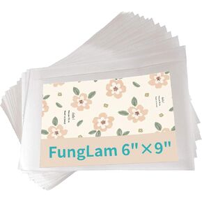 6"×9" Self-Adhesive Shipping Label Sleeves, FungLam Shipping Label Sleeves, Packing List Envelopes, Clear Top Loading Packing List, Shipping Labels Pouches For Shipping Labels/Files 200 Pack.