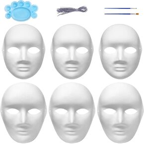 QAVCTW Paper Machase for Hrafts Blank Masks لتزيين أقنعة قناع DIY القابلة للطلاء لحفلة أزياء Cosplay Halloween