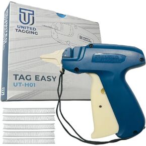 Tag Easy UT-H01 Professional Tagging Gun ، Price Tagging Gun for Clothing ، مسدس مرفق علامة التجزئة القياسية للملابس مع 500 PCS مثبتات للتخزين