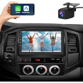 Android 12 Car Stereo for Toyota Tacoma 2005 2006 2007 2008 2009 2010 2011 2012 2013, 9 inch Touchscreen Radio with Wireless Carplay Android Auto Support Bluetooth WiFi GPS Hi-Fi FM RDS SWC [2+32G]