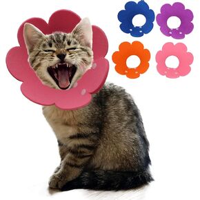 Cat Cone Collar Soft 4 Pcs Cat Recovery Collar Stop Licking Kitten Cone E Collar Adjustable Elizabethan Surgery Collar After Surgery (Mutli Color, M)