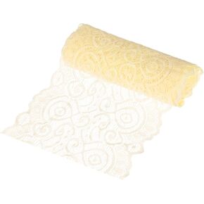 15 ياردة 7.1 بوصة النسيج الدانتيل المرن العريض ، الشريط تمتد من الدانتيل مع نمط الأزهار لزخارف زفاف الزفاف/الملابس/اللباس الخياطة/الحرف اليدوية/باقة الهدايا [أبيض] in Kuwait