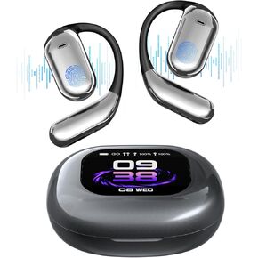 ترجمة AI سماعات الأذن في الوقت الفعلي مع شاشة LCD التي تعمل باللمس ، و 144 Language و Escents Translator ، OWS 3-in-1 Bluetooth 5.4 سماعات لاسلكية للسفر/الأعمال/التعلم