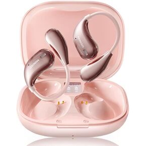 MINISO X33 AI Translation Wireless Earbuds Open Ear Earbuds Bluetooth IPX5 Waterproof 35Hrs Playtime On Ear Headphones Immersive Premium Sound Long Distance Connection Headset with Charging Case Pink