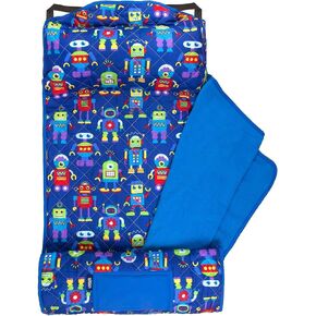 Wildkin equilted Kids Nap Mat - ألياف دقيقة ناعمة مع وسادة وأشرطة مرنة للمدرسة والسفر