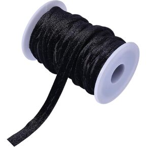 FreeBloss 15 ياردة Black Velvet Ribbon 1.2cm عرض أنابيب مخملية تقليم هامش من فناء الخياطة Fringe لصياغة مشاريع هدية تزيين الزفاف