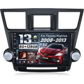 Fortdows Car Radio Stereo for Toyota Highlander 2008-2013 with Apple Carplay Android Auto 10 Inch Head Unit 2G RAM 32GROM with WiFi GPS Bluetooth Backup Camera