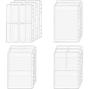 A5 Binder Mobicets ، 12pcs A5 Size 6 Binder Binder ، إدراج مقاوم للماء الأكمام المجلدات المتوسطة الوثيقة المجلدات الوثيقة الوثيقة لأكياس الأوراق الفضفاضة ، واضحة ، واضحة ،