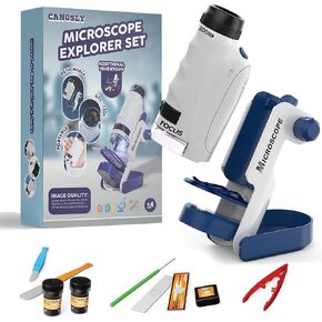 المجهر للأطفال ، 60 × -120X ، مجموعات علمية للأطفال من عمر 5 إلى 7 سنوات ، ألعاب STEM لعمر 5 سنوات ، Miniscope القابلة للفصل ، نطاق صغير محمول ، مجموعة محمولة ، مستكشف ، مجهر للبالغين ، ألعاب العلوم ، الهدية
