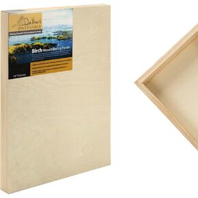Da Vinci Pro Birch Wood Panel 7/8 "DEEP - 11x14" لوحة واحدة - مزخرفة ، مقاومة للالتواء ، خفيفة الوزن وصارمة - مثالية لتثبيت الباستيل المملوء بالرمل أو الورق المائي أو الكتان أو القماش