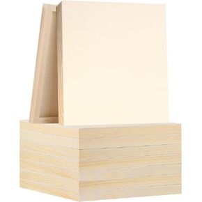 9 PCS لوحات خشبية 12 × 12 بوصة ألواح لوحات خشبية من خشب الخشب لوحات خشبية غير مكتملة للطلاء والمشاريع الحرف والأكريليك وفن الزيت DIY