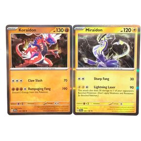 Koraidon & Miraidon - Scarlet & Violet - Legendary Pokemon 2 Card Lot - 080/198-124/198