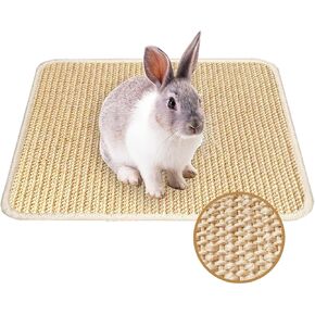 وسادة خدش الأرانب ، 16 × 12 بوصة Sisal Brunny Scratch Scratcher Mats مخالب ورعاية الأسنان للعض نومًا تعششًا ، لعبة صغيرة من ألعاب المضغ ، تلعب لعبة سرير (بني ، 1 مساءً)
