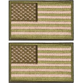 2 Pieces Tactical USA Flag Patch - Black & Gray American Flag US United States of America Military Uniform Emblem Patches