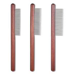 3 PCS CAT COM COMB Metal Dog Combs مع أسنان مستديرة من الفولاذ المقاوم للصدأ مقاوم الصلبة مشط خشب مشط خشب ملطجة براغي