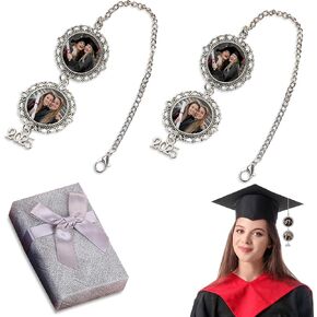 2025 Custom Graduate Photo Charm Tassel for Graduation Cap Decorations, Personalized Memorial Picture Charm for Cap and Gown 2025 Graduation Ceremony Gift