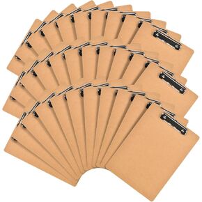 HappyHapi Mini Clipboards 32 Pack Memo Size 6 × 9 بوصات من ألواح مقطع صغيرة للمستلزمات المدرسية للفصول الدراسية ، واللوح الصلب الخشب الصدي