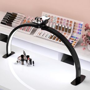 مميز نصف قمر LED LED لتكنولوجيا الأظافر ، ضوء القوس القابل للطي لمصباح مكتب الأظافر مع الهاتف موقف مثالي لإضاءة مانيكير الحرف اليدوية (أبيض ، كبير)