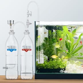 طقم نظام Gawfly Aquarium CO2 Generator ، CO2 لنباتات الحوض ، مولد ثاني أكسيد الكربون للنباتات ، DIY CO2 Aquarium مع مقياس ضغط منظم CO2 وصمام السلامة