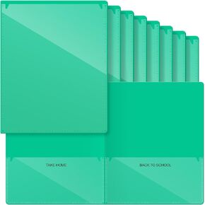 Henoyso 24 Pcs Folders Take Home Heavy Duty 2 Pocket Homework Folders for Students Parent Teacher Communication (Blue)