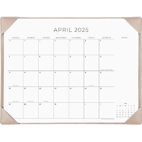 Cabbrix Simplified Desk Calendar 2025-2026, 21x16-1/2 inch Large Monthly Desktop Calendar with Notes Until to June 2026 for Home Office School (Apricot)