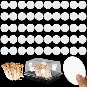 50 Pcs 2.5" Monotub Adhesive Filter Disks 3MM Thick Mushroom Filter Pads Discs-Monotub Filters for Mushroom Growth Monotub Filtration Pad Replacement Mushroom Growing Supplies