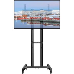 Mobile TV Cart for 32-70 Inch LCD LED OLED Flat Curved Screen TVs Monitor Height Adjustable Rolling Floor TV Stand Universal Holds up to 110lbs Max VESA 600x400mm Portable TV Stand on Wheels