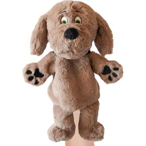 Puppet Pals 10 "Plush Brown Dog Puppet - لعبة دمية ناعمة وتفاعلية للأطفال والبالغين