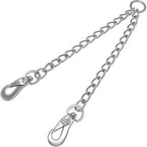 Herm Sprenger Chrome Steel 4 مم اثنين من سلسلة مقرنة مقود الكلاب مع خطاف دوار المفاجئة للكلاب الكبيرة المتوسطة لا تشابك مرفق مقود مزدوج ثقيل.