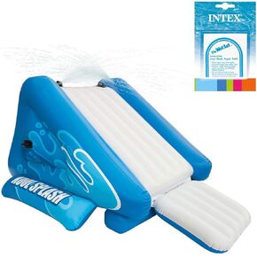 intex Kool Splash دائمة قابلة للنفخ في مركز السباحة المسبح المسبح للمنزل مع مجموعة تصحيح إصلاح لاصق ، 6 سنوات وما فوق ، 58849ep