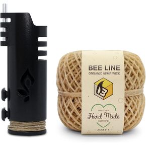 Beeline Hemp Roll Bundle Pack: 200 FT + Hemplights Lighter (Black)