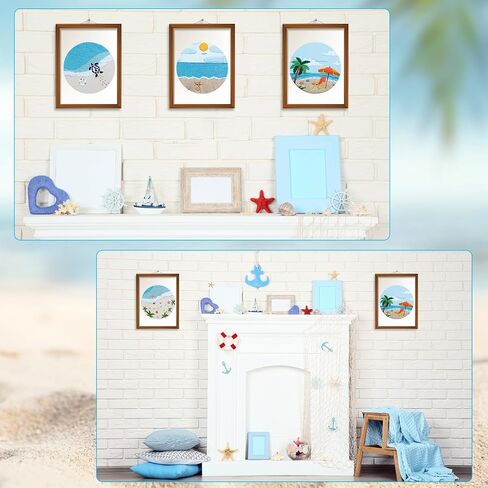 ElasignShopo 4 Set Ocean Embroidery Kit for Beginners Adults Embroidery Starter Kit Ocean Beach Patterns Hand Crewel Embroidery Kit Cross Stitch Kits Includes Instruction 2 Hoops Color Threads Needles in Kuwait